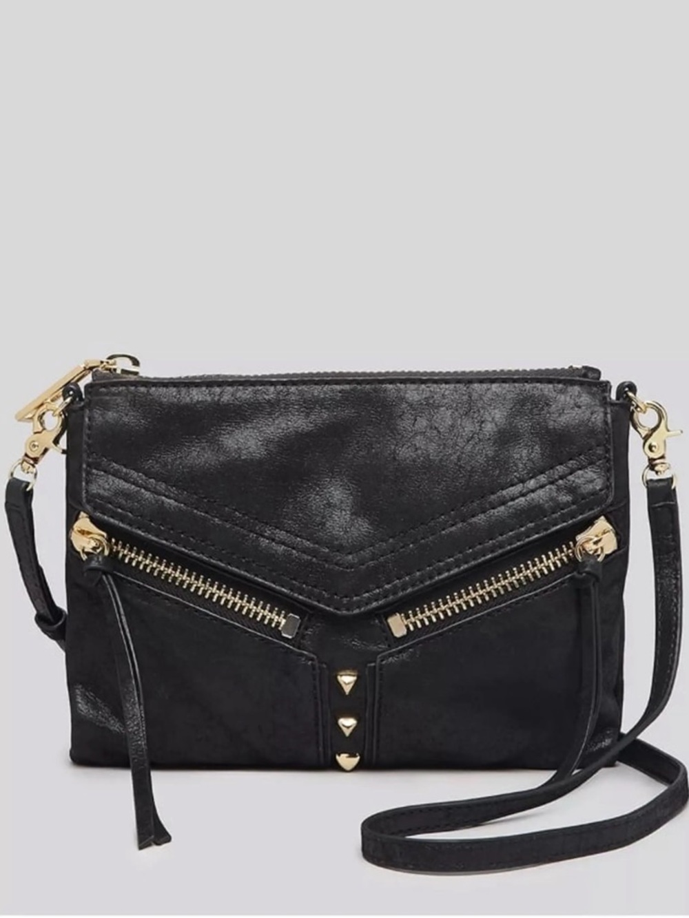 Botkier Trigger Studded Black Leather Crossbody Bag